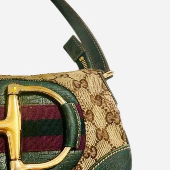 Gucci Green and Gold Women's Hasler Bag - Picture 4 of 16